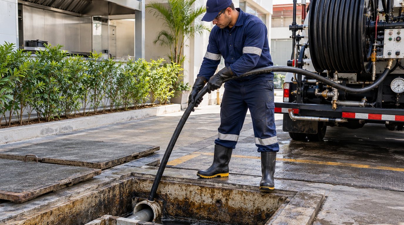 Hidrojateamento de Caixa de Gordura em Bauru‑SP