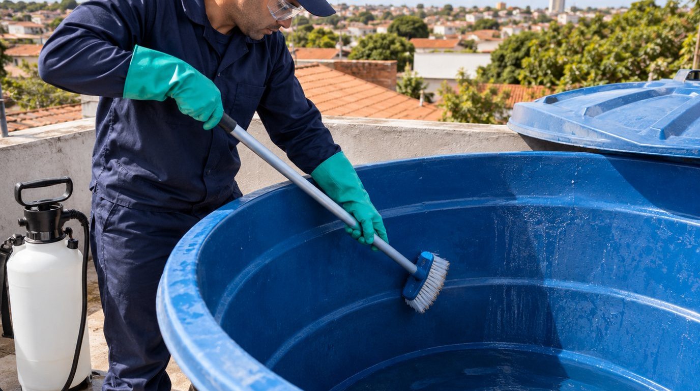 Higienização e Desinfecção da Caixa d'Água em Bauru‑SP