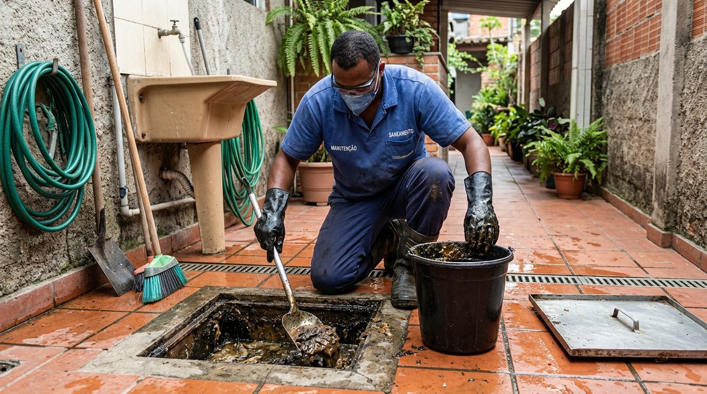 Limpeza de Caixa de Gordura Comercial em Bauru‑SP