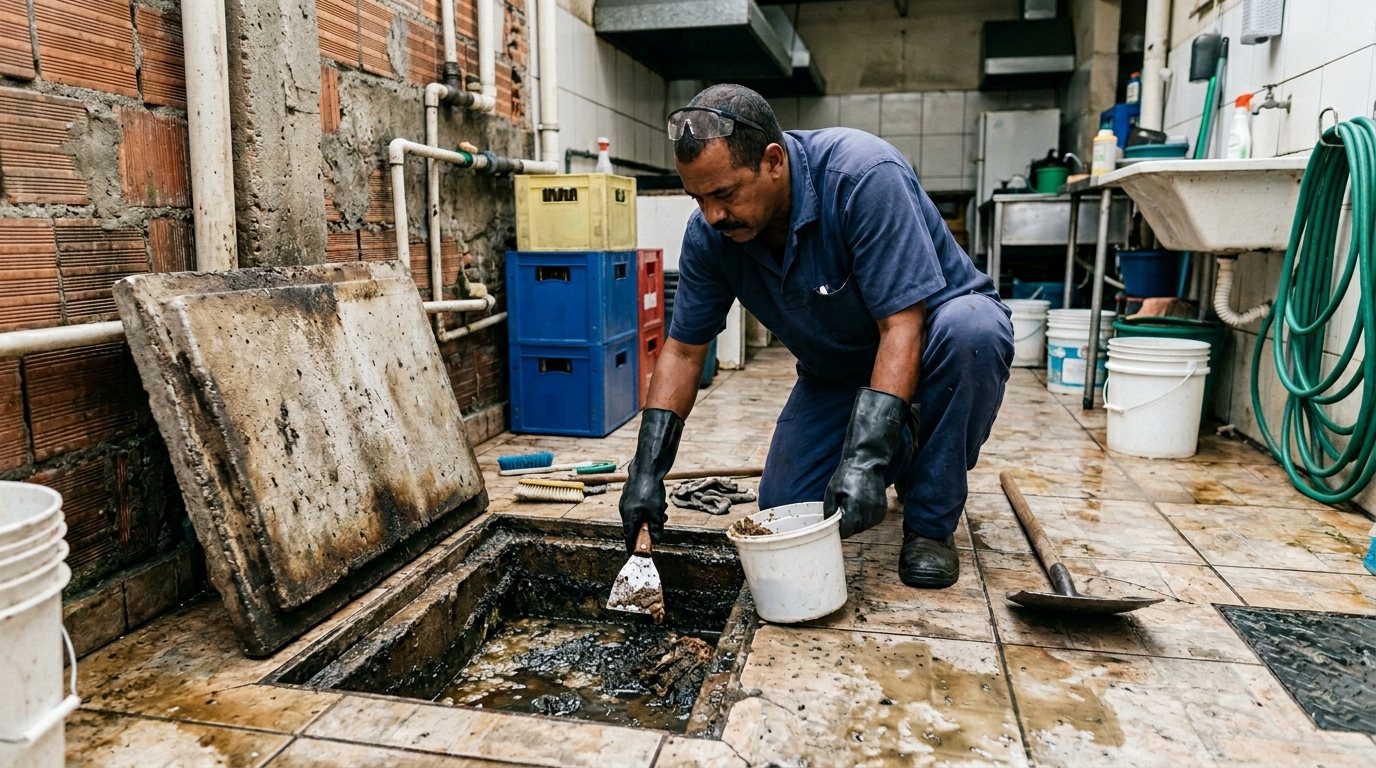 Limpeza de Caixa de Gordura Residencial em Bauru‑SP