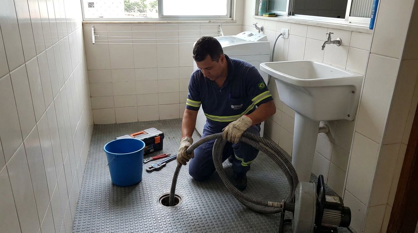 Ponto de Esgoto na Lavanderia em Bauru‑SP